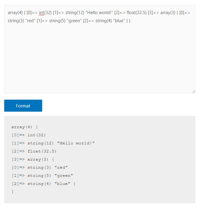 pre_var_dump in php