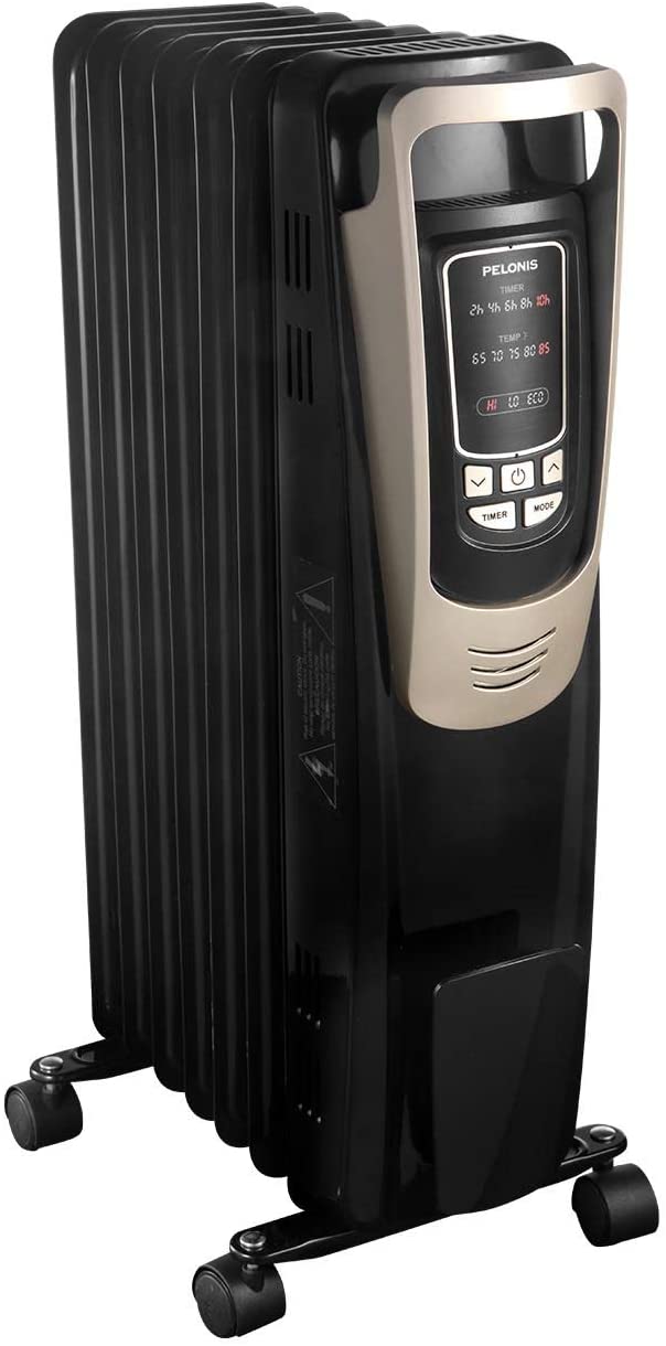 PELONIS Oil Filled Radiator Heater Luxurious Champagne Portable Space Heater with Programmable Thermostat
