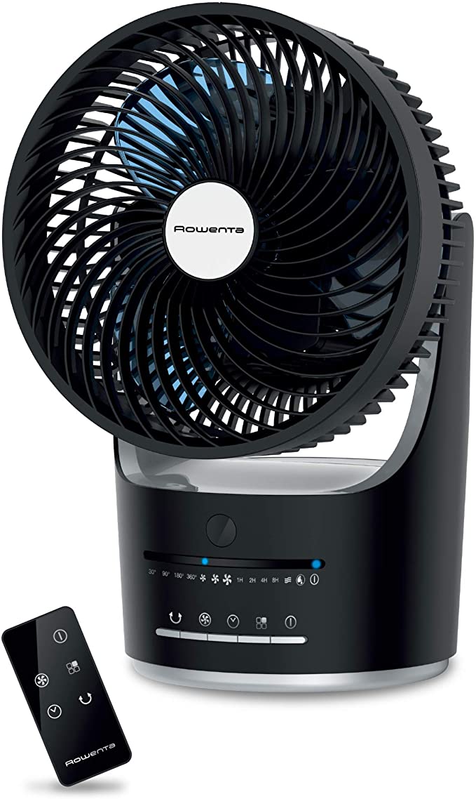 Rowenta VU2410U7 Turbo Silence Air Circulator Full 360 Degree Oscillation Fan with Remote Control