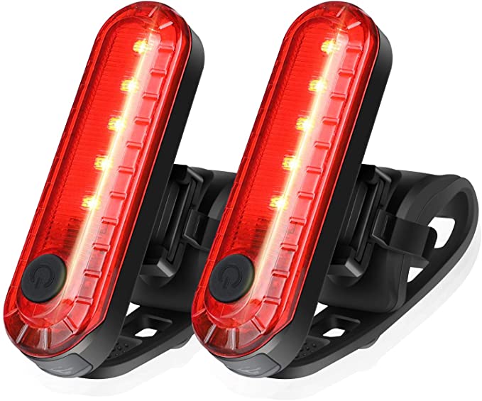 Ascher USB Rechargeable LED Bike Tail Light 2 Pack