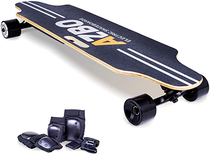 Electric Skateboard Longboard with Remote Control - Gift Protective Gear Set & 800W Dual Hub Motor UL2272 Certified/Motorized Powered Board C5 for Adults - 17 MPH Speed 8 Layers Maple