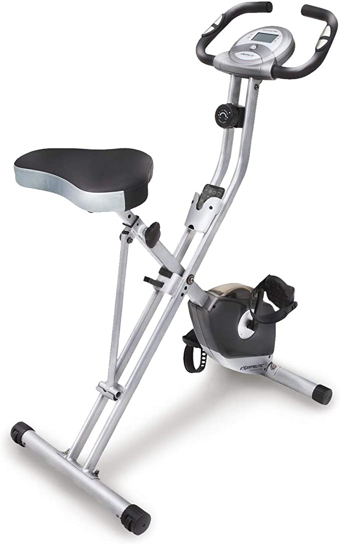 Exerpeutic Folding Magnetic Upright Exercise Bike with Pulse