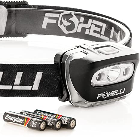 Foxelli Headlamp Flashlight - Super Bright