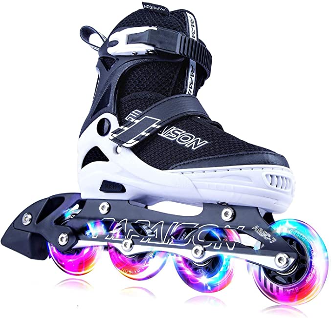 PAPAISON Adjustable Inline Skates for Kids and Adults with Full Light Up Wheels 