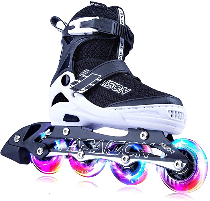 PAPAISON Adjustable Inline Skates for Kids and Adults with Full Light Up Wheels