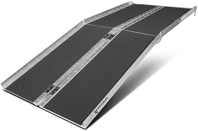 Titan Ramps Portable Wheelchair Ramp Multi Fold 7 ft Long x 30 in Wide Anti-Slip