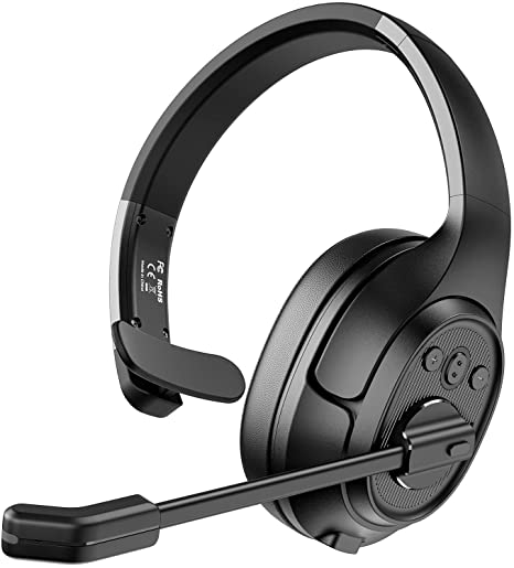 EKSA Noise Canceling Trucker Bluetooth Headset with Microphone Wireless Over Ear Headphones