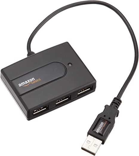 Amazon Basics 4-Port USB to USB 2.0 Ultra-Mini Hub Adapter