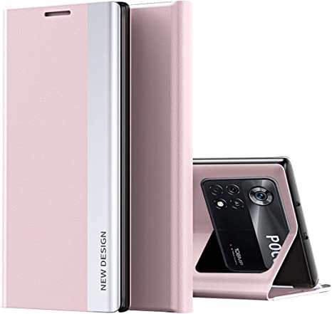 Protective Case for Xiaomi Poco X4 PRO 5G Magnetic Translucent Plating Leather Flip Case + PC Smart Full Body Protective Shell Stand Holder Cover for Xiaomi Poco X4 PRO 5G Case Shell Cover