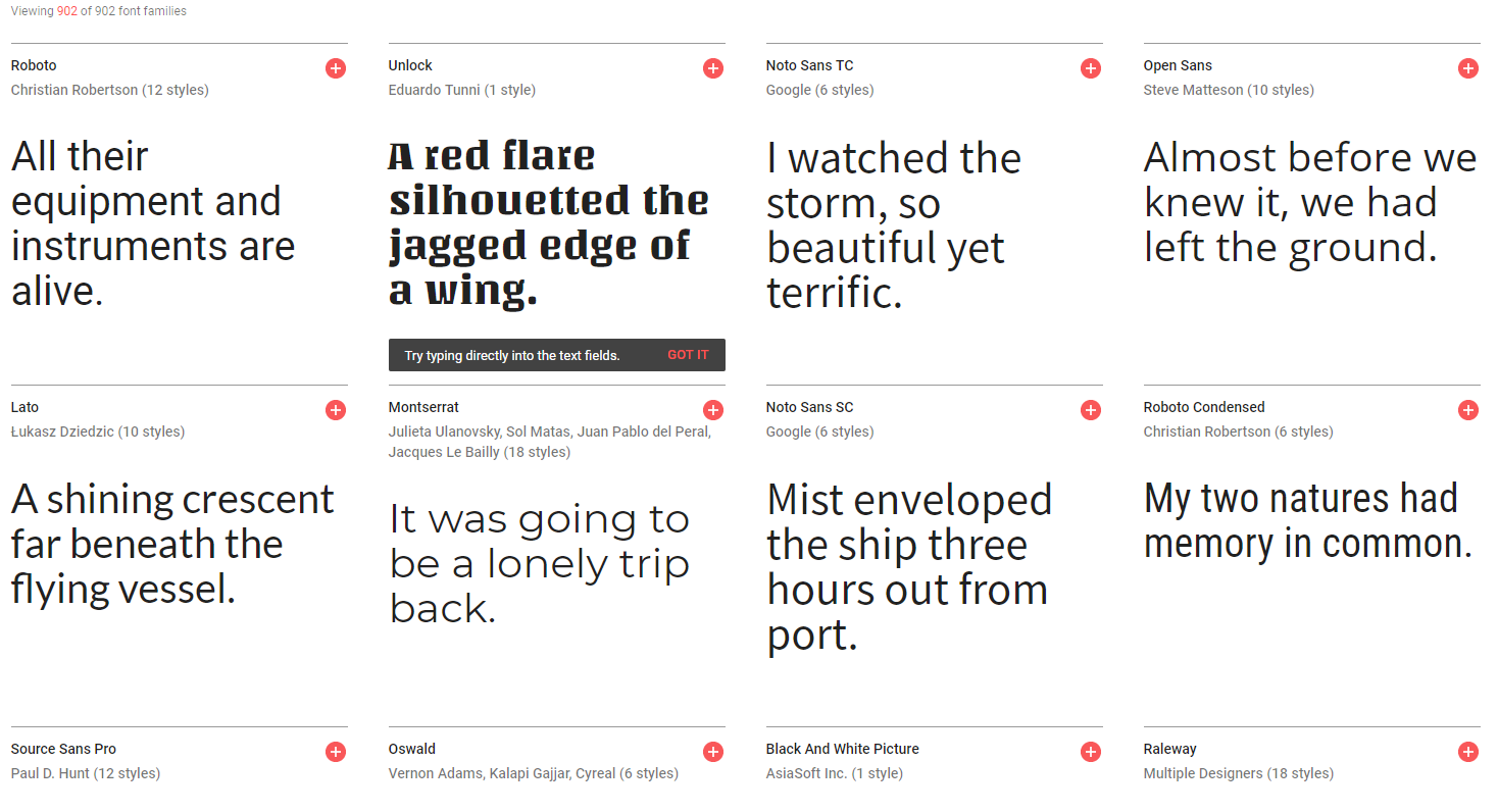 Google Web Fonts